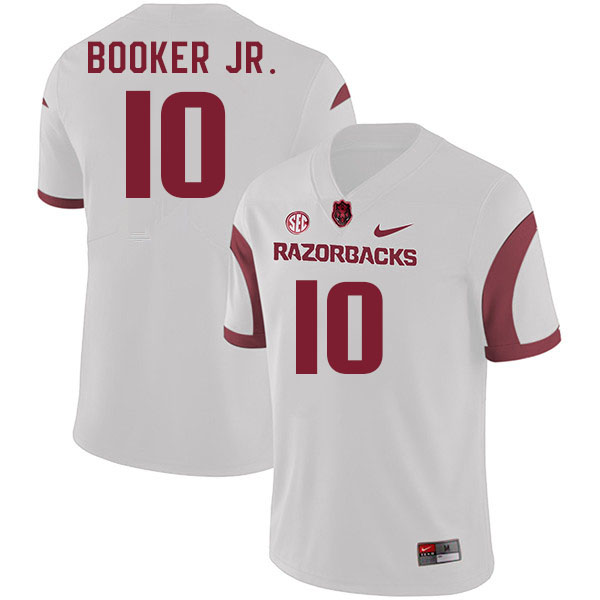 Men #10 Anthony Booker Jr. Arkansas Razorback College Football Jerseys Stitched Sale-White